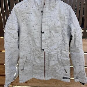 686 Women’s Light Gray Speckled Hooded Insulated Skii And Snowboard Jacket